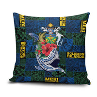 Solomon Islands Meri Kirihimete Pillow Cover Funny Santa Riding Shark LT9 Blue - Polynesian Pride