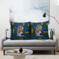 Solomon Islands Meri Kirihimete Pillow Cover Funny Santa Riding Shark LT9 - Polynesian Pride