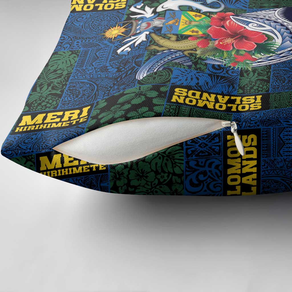 Solomon Islands Meri Kirihimete Pillow Cover Funny Santa Riding Shark LT9 - Polynesian Pride