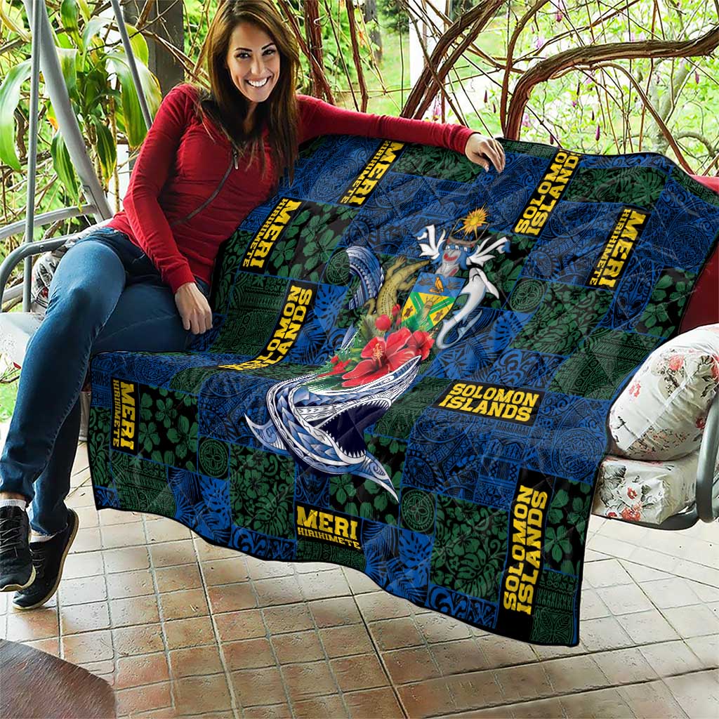 Solomon Islands Meri Kirihimete Quilt Funny Santa Riding Shark - Polynesian Pride