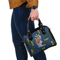 Solomon Islands Meri Kirihimete Shoulder Handbag Funny Santa Riding Shark - Polynesian Pride