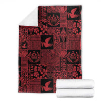 Black Tonga Kilisimasi Fiefia Blanket Pacific Patchwork Xmas Vibes - Polynesian Pride
