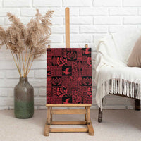 Black Tonga Kilisimasi Fiefia Canvas Wall Art Pacific Patchwork Xmas Vibes - Polynesian Pride