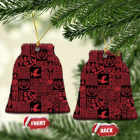 Black Tonga Kilisimasi Fiefia Ceramic Ornament Pacific Patchwork Xmas Vibes - Polynesian Pride