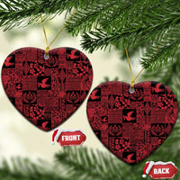 Black Tonga Kilisimasi Fiefia Ceramic Ornament Pacific Patchwork Xmas Vibes - Polynesian Pride