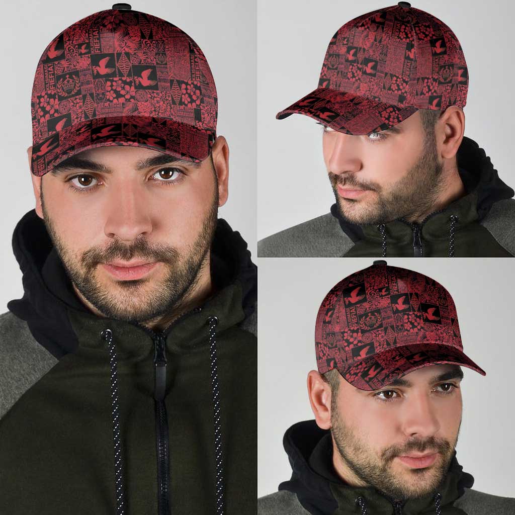 Black Tonga Kilisimasi Fiefia Classic Cap Pacific Patchwork Xmas Vibes - Polynesian Pride
