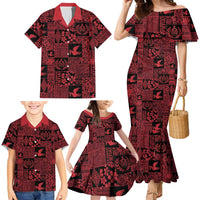 Black Tonga Kilisimasi Fiefia Family Matching Mermaid Dress and Hawaiian Shirt Pacific Patchwork Xmas Vibes LT9 - Polynesian Pride