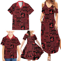 Black Tonga Kilisimasi Fiefia Family Matching Summer Maxi Dress and Hawaiian Shirt Pacific Patchwork Xmas Vibes LT9 - Polynesian Pride