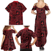 Black Tonga Kilisimasi Fiefia Family Matching Summer Maxi Dress and Hawaiian Shirt Pacific Patchwork Xmas Vibes LT9 - Polynesian Pride
