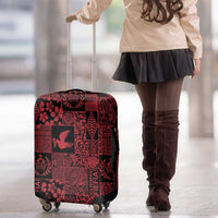 Black Tonga Kilisimasi Fiefia Luggage Cover Pacific Patchwork Xmas Vibes - Polynesian Pride