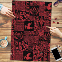 Black Tonga Kilisimasi Fiefia Puzzle Pacific Patchwork Xmas Vibes - Polynesian Pride