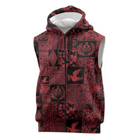 Black Tonga Kilisimasi Fiefia Sleeveless Zip Hoodie Pacific Patchwork Xmas Vibes - Polynesian Pride