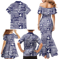 Blue Tonga Kilisimasi Fiefia Family Matching Mermaid Dress and Hawaiian Shirt Pacific Patchwork Xmas Vibes LT9 - Polynesian Pride