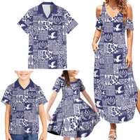 Blue Tonga Kilisimasi Fiefia Family Matching Summer Maxi Dress and Hawaiian Shirt Pacific Patchwork Xmas Vibes LT9 - Polynesian Pride