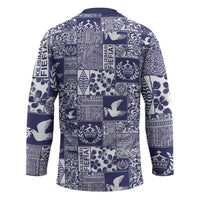 Blue Tonga Kilisimasi Fiefia Hockey Jersey Pacific Patchwork Xmas Vibes - Polynesian Pride