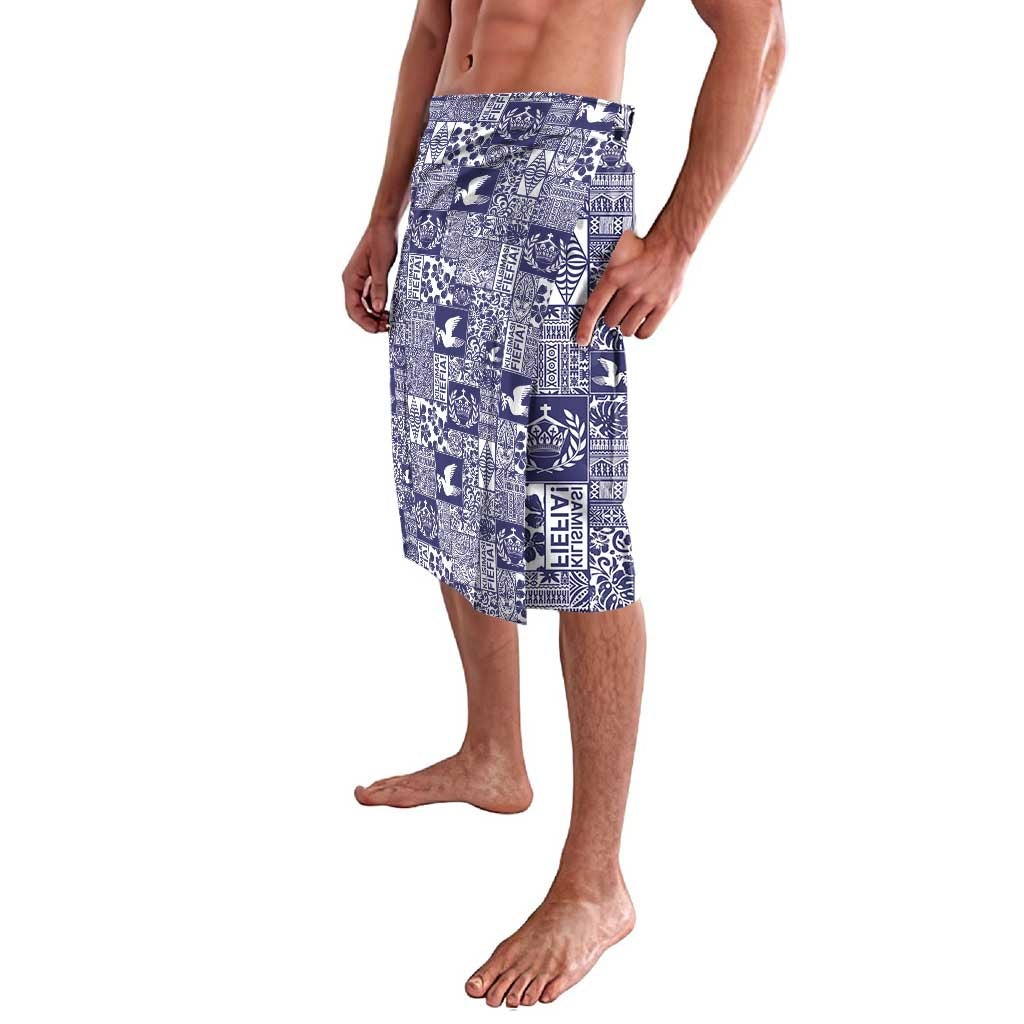 Blue Tonga Kilisimasi Fiefia Lavalava Pacific Patchwork Xmas Vibes - Polynesian Pride