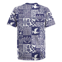 Blue Tonga Kilisimasi Fiefia Rugby Jersey Pacific Patchwork Xmas Vibes - Polynesian Pride