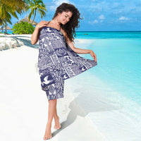 Blue Tonga Kilisimasi Fiefia Sarong Pacific Patchwork Xmas Vibes - Polynesian Pride