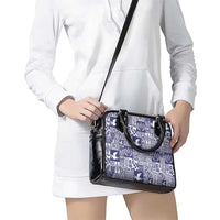 Blue Tonga Kilisimasi Fiefia Shoulder Handbag Pacific Patchwork Xmas Vibes - Polynesian Pride