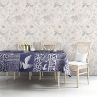 Blue Tonga Kilisimasi Fiefia Tablecloth Pacific Patchwork Xmas Vibes - Polynesian Pride