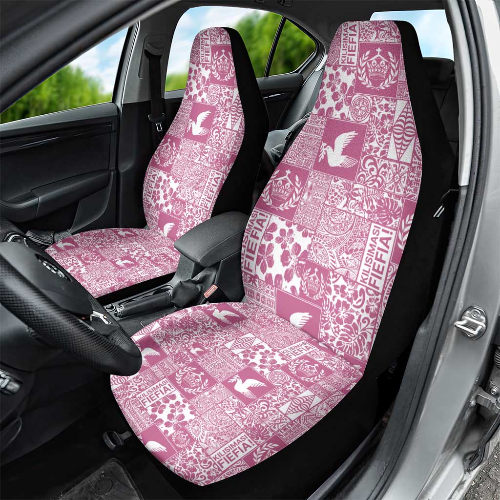 Pink Tonga Kilisimasi Fiefia Car Seat Cover Pacific Patchwork Xmas Vibes LT9 - Polynesian Pride