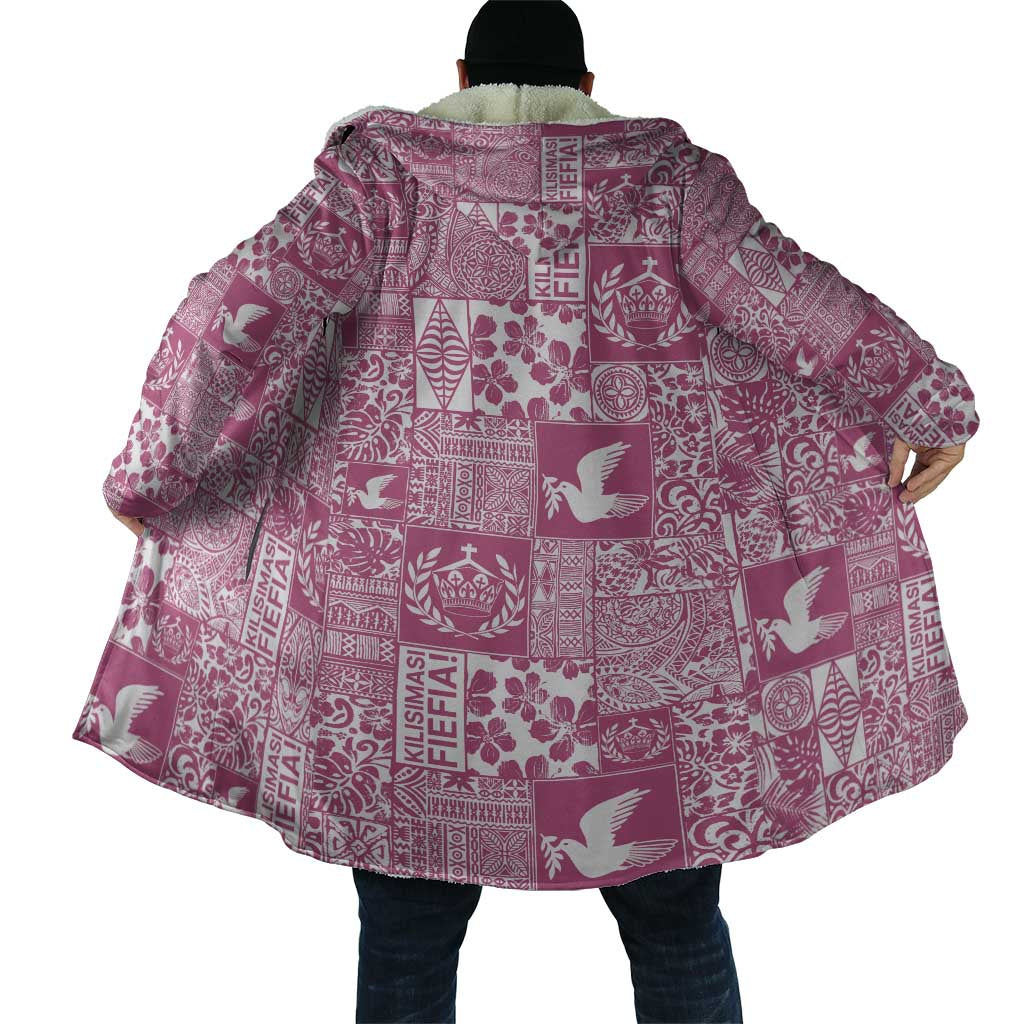 Pink Tonga Kilisimasi Fiefia Cloak Pacific Patchwork Xmas Vibes - Polynesian Pride