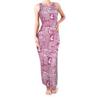 Pink Tonga Kilisimasi Fiefia Family Matching Tank Maxi Dress and Hawaiian Shirt Pacific Patchwork Xmas Vibes LT9 Mom's Dress Pink - Polynesian Pride