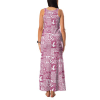 Pink Tonga Kilisimasi Fiefia Family Matching Tank Maxi Dress and Hawaiian Shirt Pacific Patchwork Xmas Vibes LT9 - Polynesian Pride