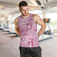 Pink Tonga Kilisimasi Fiefia Men Tank Top Pacific Patchwork Xmas Vibes - Polynesian Pride