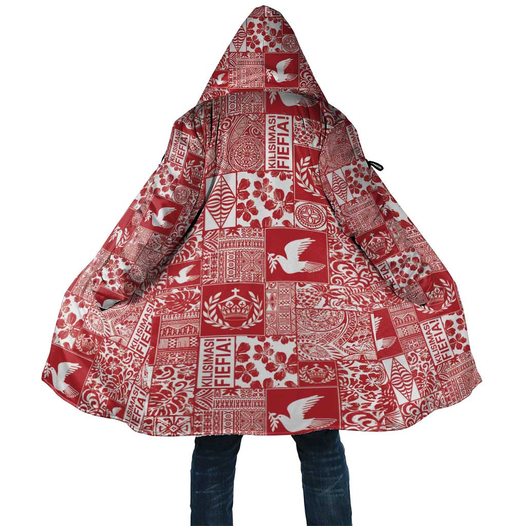 Red Tonga Kilisimasi Fiefia Cloak Pacific Patchwork Xmas Vibes - Polynesian Pride