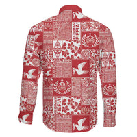 Red Tonga Kilisimasi Fiefia Family Matching Short Sleeve Bodycon Dress and Hawaiian Shirt Pacific Patchwork Xmas Vibes LT9 - Polynesian Pride