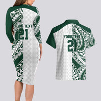 Polynesian Hawaii Volleyball Custom Couples Matching Long Sleeve Bodycon Dress and Hawaiian Shirt Kakau with Sport Style LT9 - Polynesian Pride