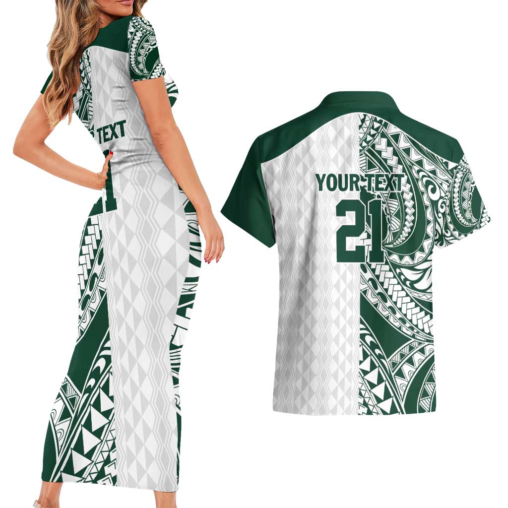 Polynesian Hawaii Volleyball Custom Couples Matching Short Sleeve Bodycon Dress and Hawaiian Shirt Kakau with Sport Style LT9 - Polynesian Pride