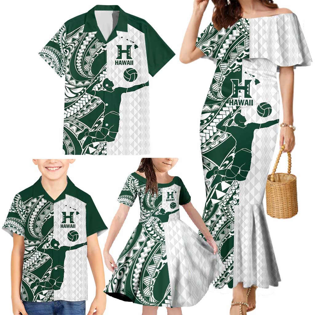 Polynesian Hawaii Volleyball Custom Family Matching Mermaid Dress and Hawaiian Shirt Kakau with Sport Style LT9 - Polynesian Pride