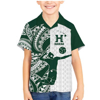 Polynesian Hawaii Volleyball Custom Family Matching Mermaid Dress and Hawaiian Shirt Kakau with Sport Style LT9 Son's Shirt White - Polynesian Pride