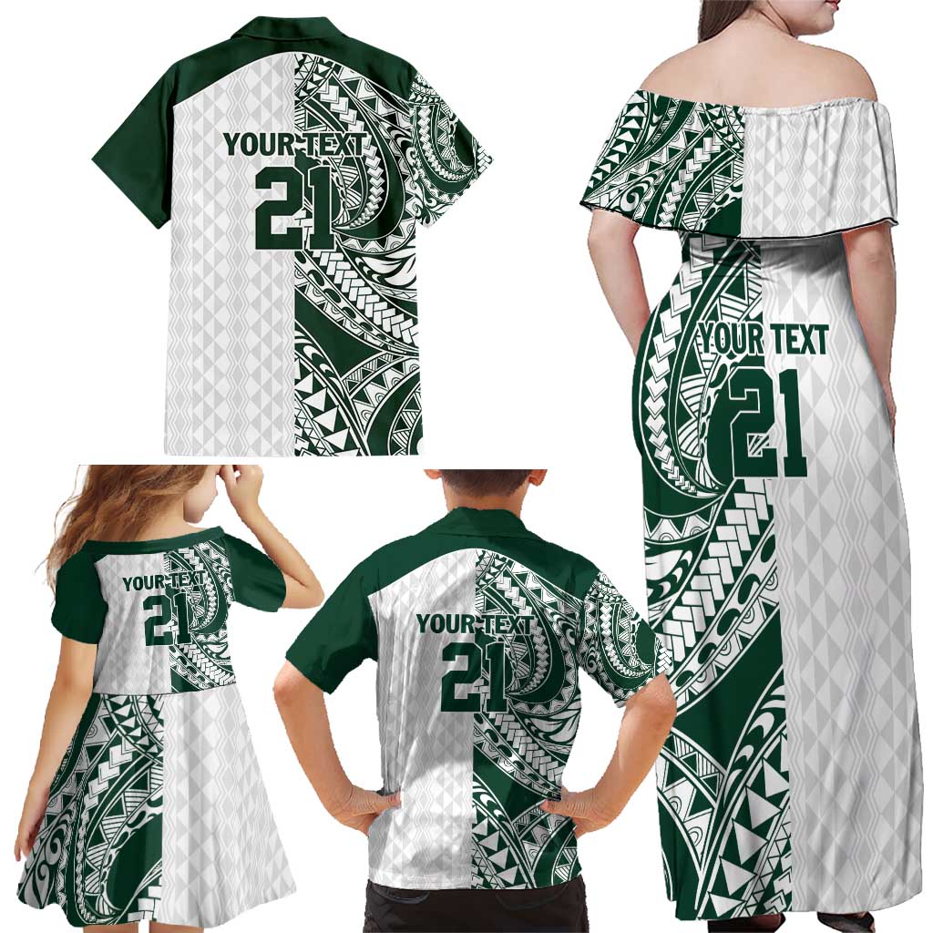 Polynesian Hawaii Volleyball Custom Family Matching Off Shoulder Maxi Dress and Hawaiian Shirt Kakau with Sport Style LT9 - Polynesian Pride