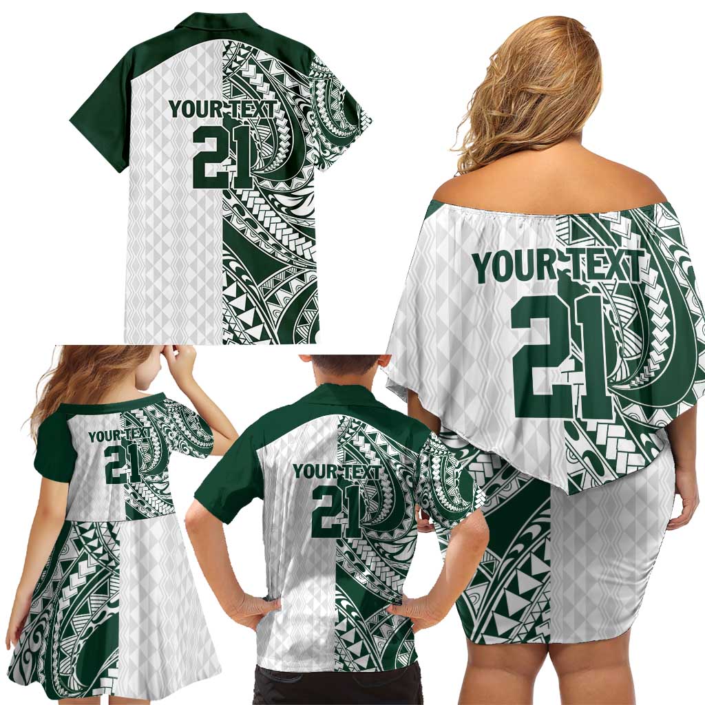 Polynesian Hawaii Volleyball Custom Family Matching Off Shoulder Short Dress and Hawaiian Shirt Kakau with Sport Style LT9 - Polynesian Pride