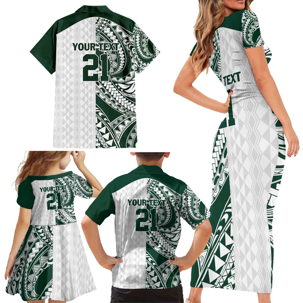 Polynesian Hawaii Volleyball Custom Family Matching Short Sleeve Bodycon Dress and Hawaiian Shirt Kakau with Sport Style LT9 - Polynesian Pride