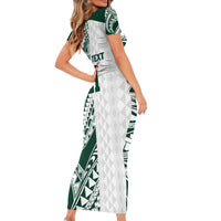 Polynesian Hawaii Volleyball Custom Family Matching Short Sleeve Bodycon Dress and Hawaiian Shirt Kakau with Sport Style LT9 - Polynesian Pride