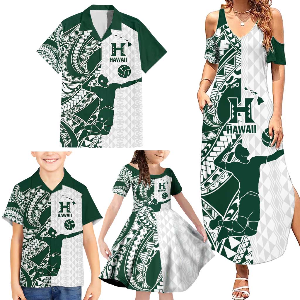 Polynesian Hawaii Volleyball Custom Family Matching Summer Maxi Dress and Hawaiian Shirt Kakau with Sport Style LT9 - Polynesian Pride