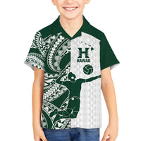 Polynesian Hawaii Volleyball Custom Family Matching Summer Maxi Dress and Hawaiian Shirt Kakau with Sport Style LT9 Son's Shirt White - Polynesian Pride