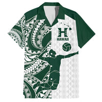 Polynesian Hawaii Volleyball Custom Family Matching Tank Maxi Dress and Hawaiian Shirt Kakau with Sport Style LT9 Dad's Shirt - Short Sleeve White - Polynesian Pride