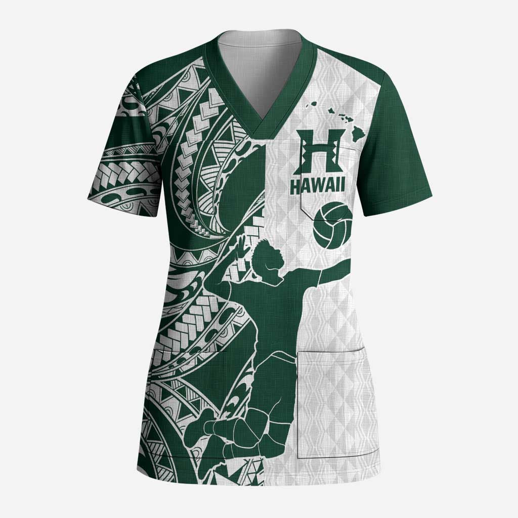 Polynesian Hawaii Volleyball Custom Scrub Top Kakau with Sport Style - Polynesian Pride