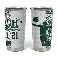 Polynesian Hawaii Volleyball Custom Tumbler Cup Kakau with Sport Style LT9 White - Polynesian Pride