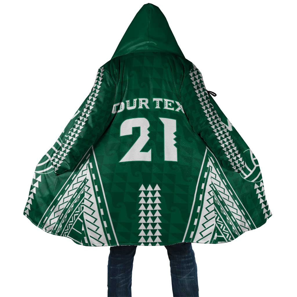 Polynesian Hawaii Volleyball Custom Cloak Green Kakau with Map Motif - Polynesian Pride