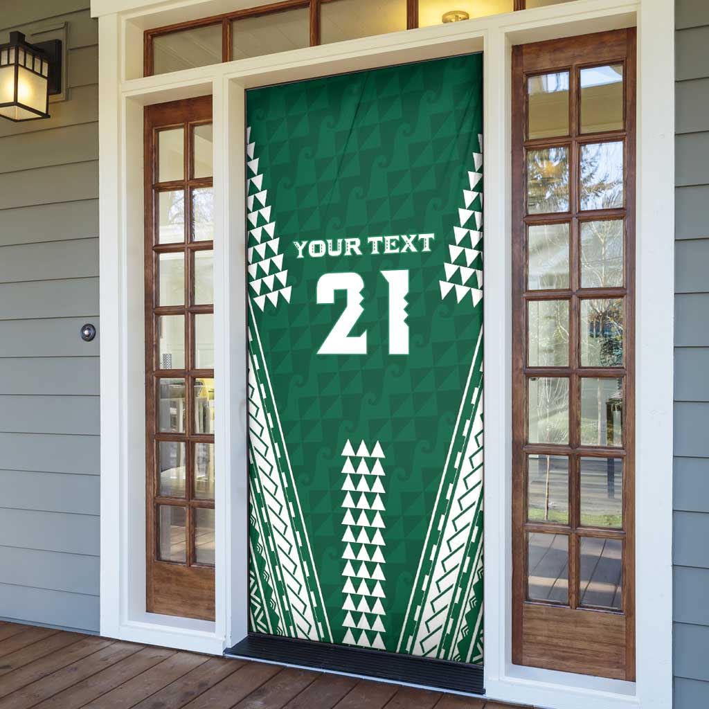 Polynesian Hawaii Volleyball Custom Door Cover Green Kakau with Map Motif LT9 - Polynesian Pride