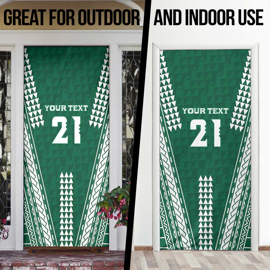 Polynesian Hawaii Volleyball Custom Door Cover Green Kakau with Map Motif LT9 - Polynesian Pride