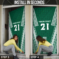 Polynesian Hawaii Volleyball Custom Door Cover Green Kakau with Map Motif LT9 - Polynesian Pride