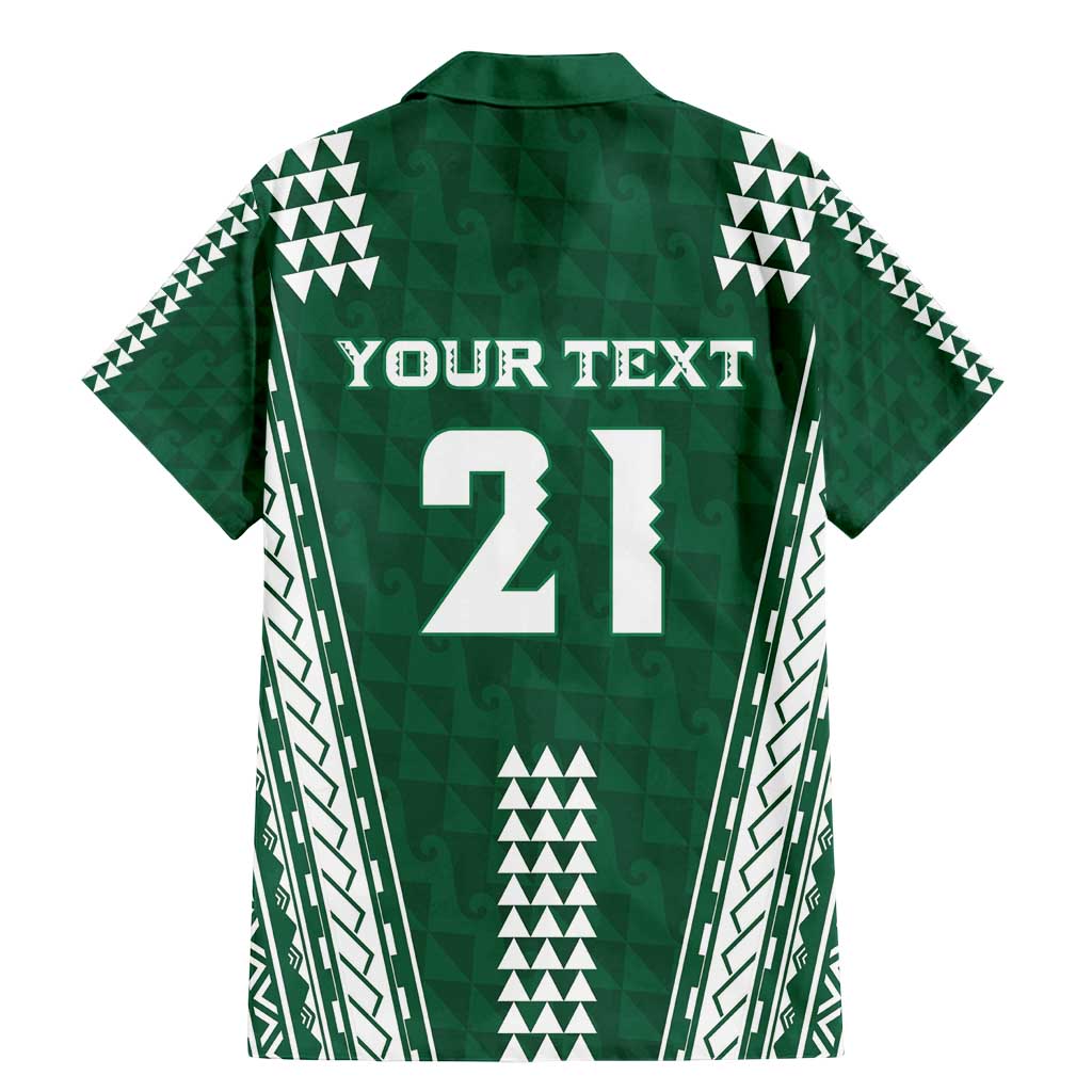 Polynesian Hawaii Volleyball Custom Family Matching Mermaid Dress and Hawaiian Shirt Green Kakau with Map Motif LT9 - Polynesian Pride