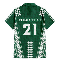 Polynesian Hawaii Volleyball Custom Family Matching Mermaid Dress and Hawaiian Shirt Green Kakau with Map Motif LT9 - Polynesian Pride